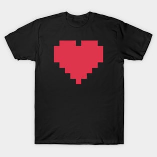 Minimalist Pixel Heart (Red) T-Shirt